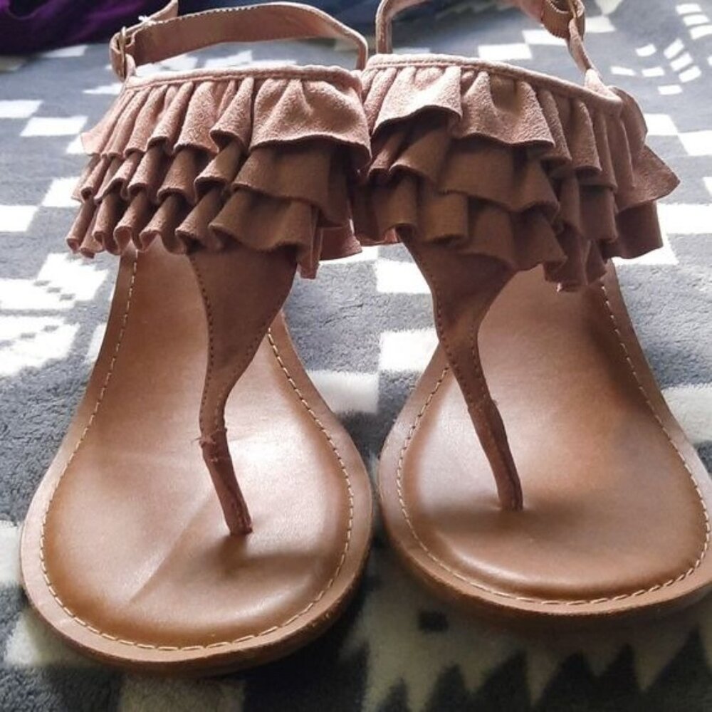 Fergalicious by Fergie Mauve Swindle Wedge Flip Flop Sandals Size 12 - Picture 2 of 12